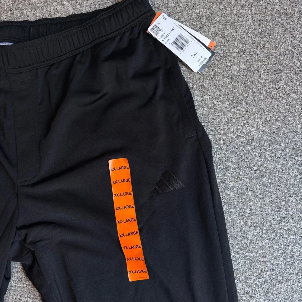 Adidas Tricot Pant Mens 2XL Black Athletic Ankle Zip Gym Soccer‎ Training